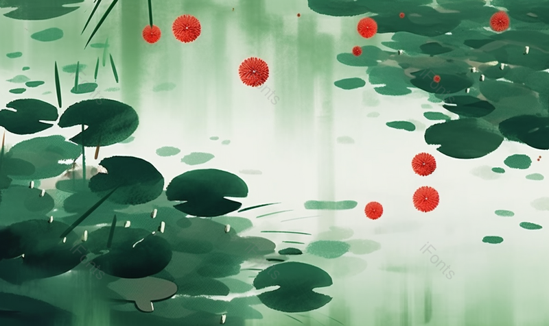 简笔画绿色夏季池塘里荷叶背景,插画/手绘图,插画/手绘图库,插画/手绘图下载,插画/手绘